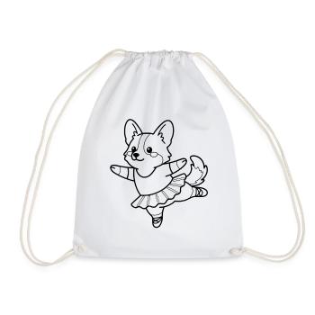 Süßes Corgi-Ballerina-Tanzen Süßes Hundeliebhaber-Geschenk - Turnbeutel - Weiß - Vorne