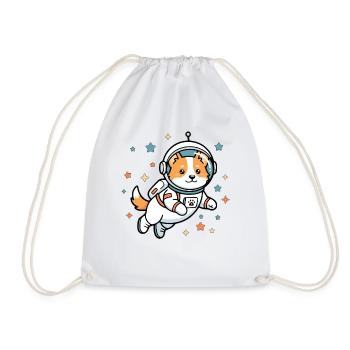 Süßes Corgi-Astronauten-Weltraumhund Süßes Ästhetisches Geschenk - Turnbeutel - Weiß - Vorne