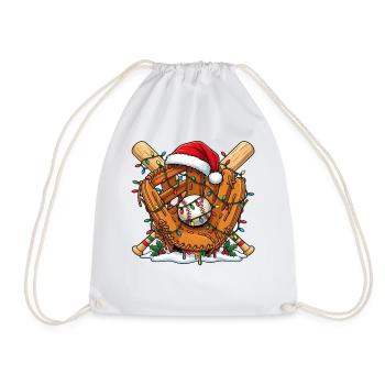 Baseball-Weihnachten - Turnbeutel - Weiß - Vorne