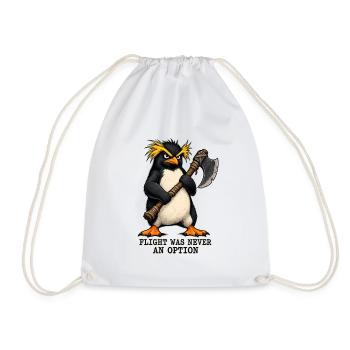 Funny Angry Penguin - Flight Was Never An Option - Turnbeutel - Weiß - Vorne