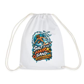 Salz im Haar, Sand überall - Turnbeutel - Weiß - Vorne