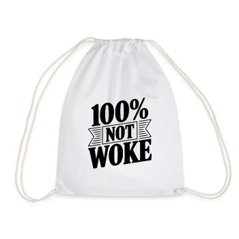 100 % nicht woke - Turnbeutel - Weiß - Vorne