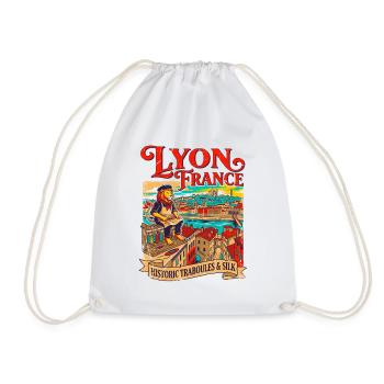 Vintage Lyon France Historic Traboules And Silk - Turnbeutel - Weiß - Vorne