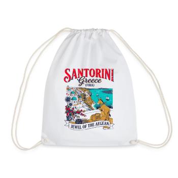 The Of Santorini Greece Fira Aegean Sea Travel - Turnbeutel - Weiß - Vorne