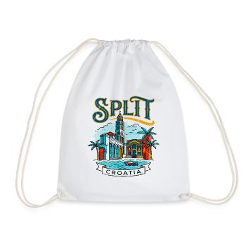 Retro Travel Souvenir From Split Croatia - Turnbeutel - Weiß - Vorne