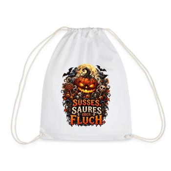 Süßes Saures oder Fluch Halloween - Turnbeutel - Weiß - Vorne