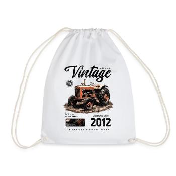 Geburtstag eines Vintage-Traktor-Bauers im Jahr 2012 - Turnbeutel - Weiß - Vorne