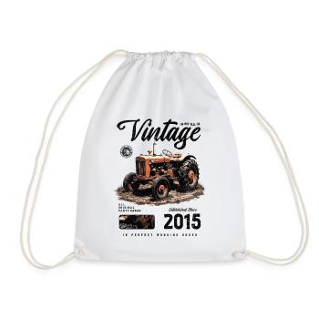 Geburtstag eines Vintage-Traktorbauern im Jahr 2015 - Turnbeutel - Weiß - Vorne