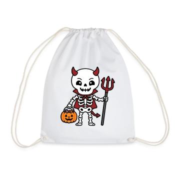Teufelsskelett Halloween Kürbis Gruseliger Horror-Gif - Turnbeutel - Weiß - Vorne