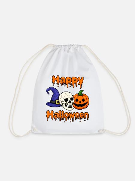 Fröhliches Halloween - Turnbeutel - Weiß