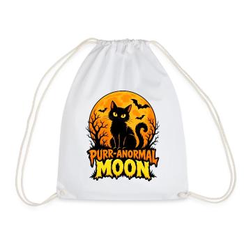 PurrAnormal Moon Katzen-Design - Turnbeutel - Weiß - Vorne