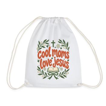 Cool Moms Love Jesus Christian Mom Floral Faith - Turnbeutel - Weiß - Vorne