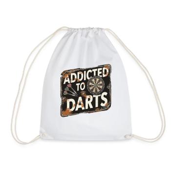 Addicted To Darts Dartspiel Pfeile Und Dartscheibe - Turnbeutel - Weiß - Vorne