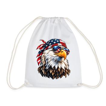 Amerikanischer Weißkopfseeadler – USA Freedom & Patriotic Style - Turnbeutel - Weiß - Vorne
