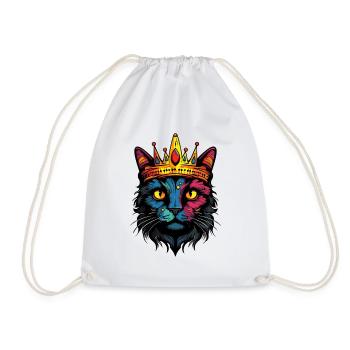 Katzenkönig in Regenbogenfarben - Turnbeutel - Weiß - Vorne