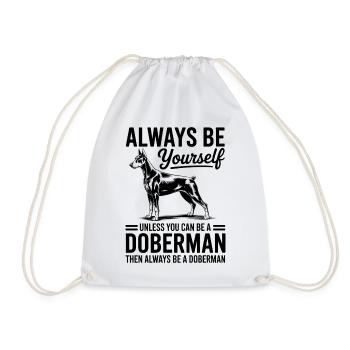 Dobermann Spruch Hunde Lustiges Dobermann Geschenk - Turnbeutel - Weiß - Vorne