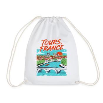 Vintage Style Tours France River Skyline - Turnbeutel - Weiß - Vorne