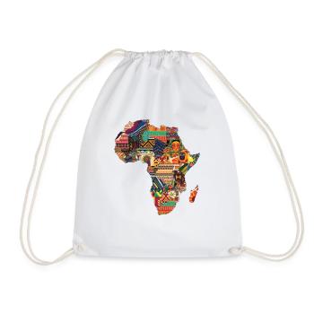 Afrika Karte Reise Backpacker Touristen Souvenir  - Turnbeutel - Weiß - Vorne