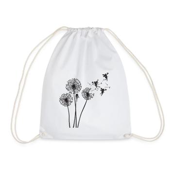 Schmetterlingdesign Pusteblumen Wiese Herzen Feen - Turnbeutel - Weiß - Vorne