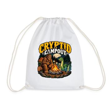 Cryptid Campout: Bigfoot & Snake Campfire - Turnbeutel - Weiß - Vorne