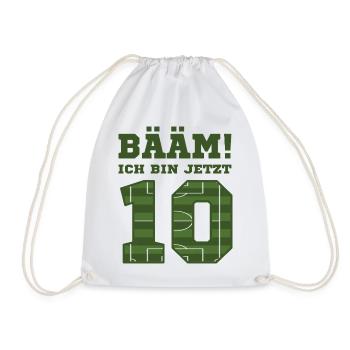 10. Geburtstag Fußballspieler - Turnbeutel - Weiß - Vorne