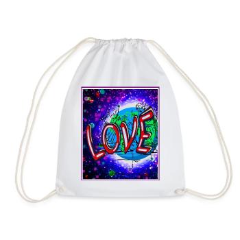 Love im Neon-Kosmos - Turnbeutel - Weiß - Vorne