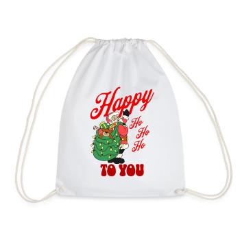 Happy HoHoHo von Santa - Turnbeutel - Weiß - Vorne