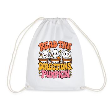 Read the Directions Pumpkin Cartoon - Turnbeutel - Weiß - Vorne