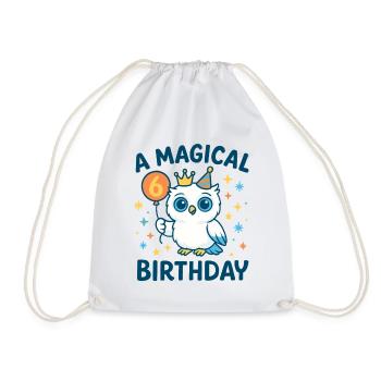 6 Kindergeburtstag A Magical Birthday Eule - Turnbeutel - Weiß - Vorne