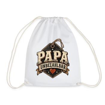 Vatertag Papa - Unbezahlbar Preisschild Retro - Turnbeutel - Weiß - Vorne
