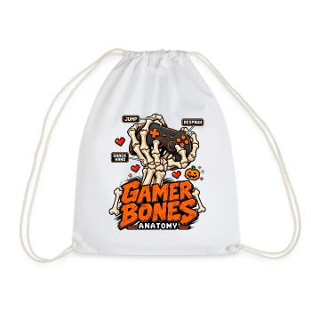 Gamer Bones Anatomie Controller - Turnbeutel - Weiß - Vorne