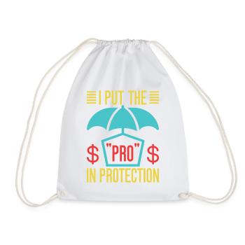 Insurance Agent Pro In Protection Funny Insurance - Turnbeutel - Weiß - Vorne