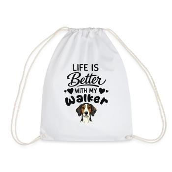  Das Leben Ist Besser Mit Meinem Treeing Walker - Turnbeutel - Weiß - Vorne