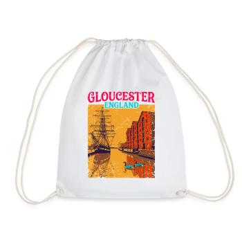 Gloucester England Retro City Travel Poster - Turnbeutel - Weiß - Vorne