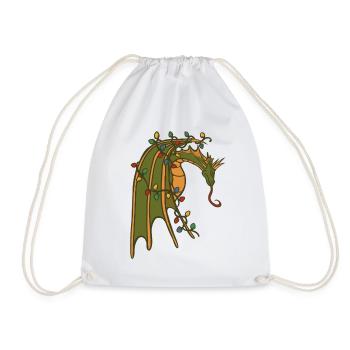 Drache mit Weihnachtslichtern - Turnbeutel - Weiß - Vorne