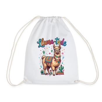 Llama-tude Lustiges Llama Alpakas Design - Turnbeutel - Weiß - Vorne