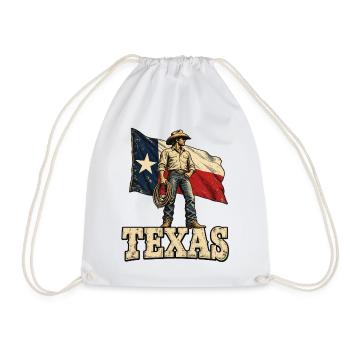 Texas Cowboy Flagge - Turnbeutel - Weiß - Vorne