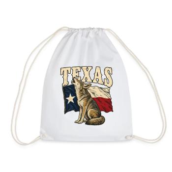 Texas Wolf Flagge - Turnbeutel - Weiß - Vorne