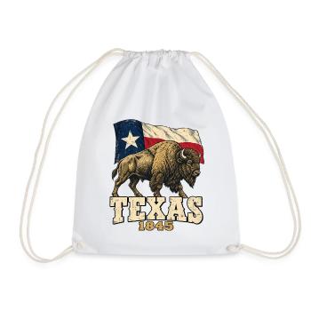 Texas Bison 1845 Flag Vintage - Turnbeutel - Weiß - Vorne
