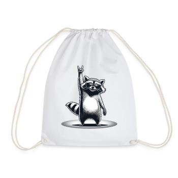 Retro Raccoon Rock-Musik Geschenk Männer Kinder Frauen - Turnbeutel - Weiß - Vorne