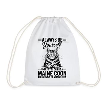 Maine Coon Sprüche Lustiges Maine Coon Geschenk - Turnbeutel - Weiß - Vorne