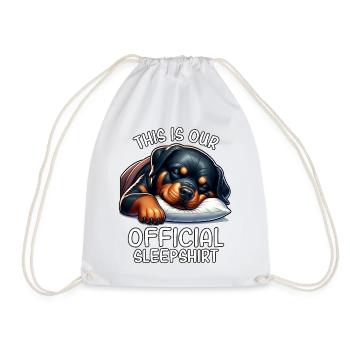 Lustiges Rottweiler Schlafshirt - Turnbeutel - Weiß - Vorne