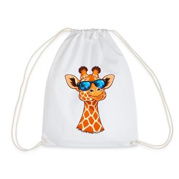 Coole Giraffe mit Sonnenbrille – Sommer Vibes - Turnbeutel - Weiß - Vorne