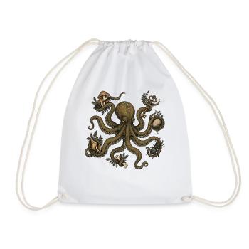 Goblincore Octopus - Turnbeutel - Weiß - Vorne