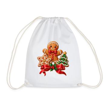 Lebkuchen Weihnachtskekse - Turnbeutel - Weiß - Vorne