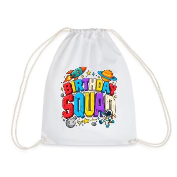 Birthday Squad Space Astronaut Moon Stars - Turnbeutel - Weiß - Vorne