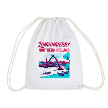View Retro Londonderry Northern Ireland City - Turnbeutel - Weiß - Vorne