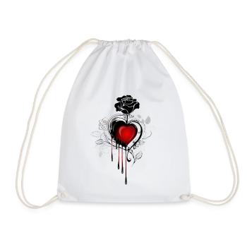 Gothic Goth Okkult Skullmystic Blumen - Turnbeutel - Weiß - Vorne