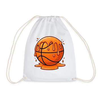 Zerschmelzender orangefarbener Basketball-Splash - Turnbeutel - Weiß - Vorne