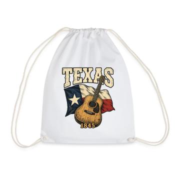Texas Musik 1845 Gitarre - Turnbeutel - Weiß - Vorne